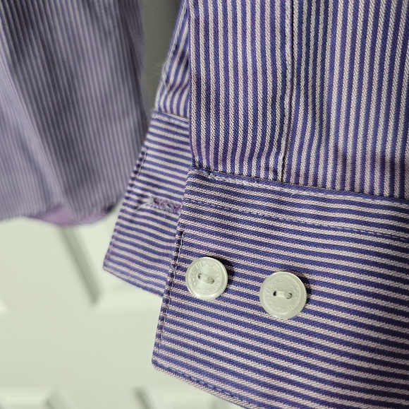 Purple pin stripe dress shirt - Picture 3 of 4
